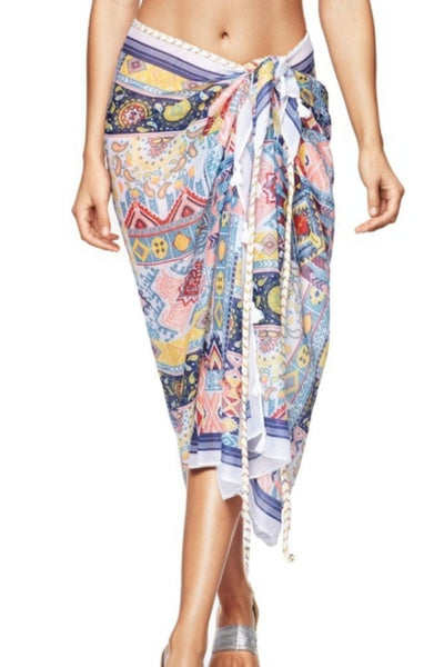 Pool to Party Sarong Magic Carpet / One Size / Multi Braided Multi Wear Sarong in Magic Carpet Print