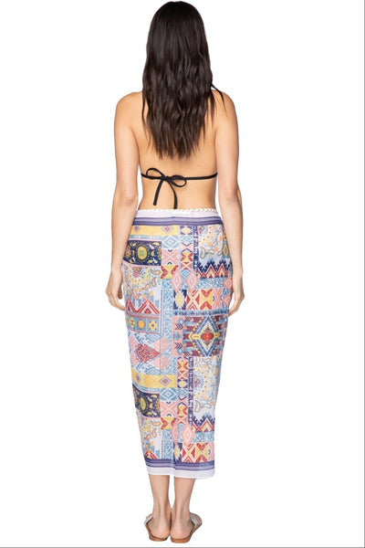 Pool to Party Sarong Magic Carpet / One Size / Multi Braided Multi Wear Sarong in Magic Carpet Print