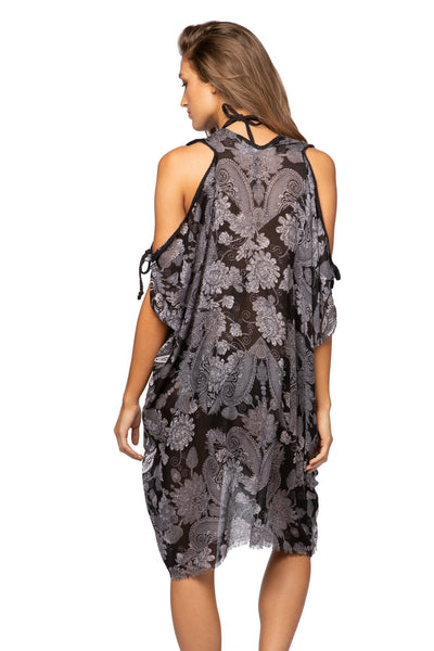 Pool to Party Sun Dress One Size / Blue / 100% Polyester Open Shoulder Dress in Bandana Baby Print