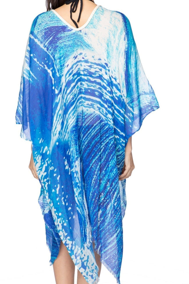Pool to Party Sun Dress One Size / Blue Riptide Print Luxury Coverup Sun Dress