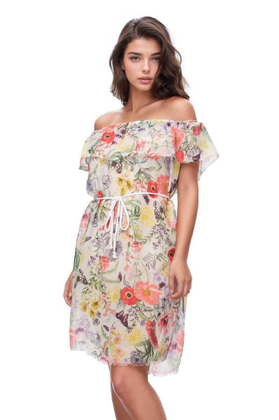 Pool to Party Sundress One Size / Multi / 100% Soft Hand Sheer Poly Catalina Ruffle Sundress in Maryanne Blossom Print