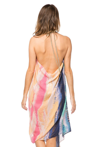 Pool to Party Sundress One Size / Multi / 70% Polyester/ 30% Cotton Maxi Tassel Coverup Sun Dress in Mystic Sunrise