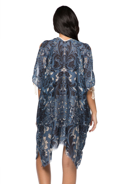 Pool to Party Sundress One Size / Navy / 100% Polyester Open Shoulder Dress in Nightfall Print