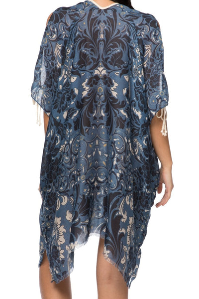 Pool to Party Sundress One Size / Navy / 100% Polyester Open Shoulder Dress in Nightfall Print