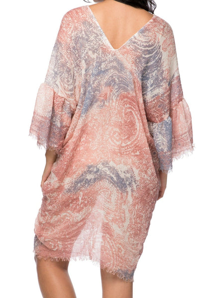 Pool to Party Sundress One Size / Pink / 100% Poly Touch of Grey Bell Kaftan Sundress