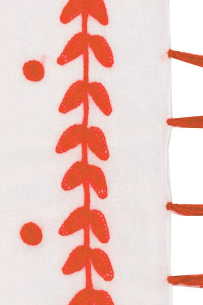 Pool to Party Vest Long Draped Vest in Leaf Dot Embroidery / One Size / Neon Orange Long Draped Vest in Leaf Dot Embroidery