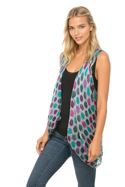 Pool to Party Vest Safari Dots / One Size / Grey Free Spirit Multi-Wear Coverup Vest Dress in Safari Dots Print