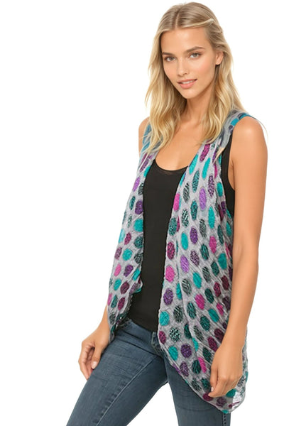 Pool to Party Vest Safari Dots / One Size / Grey Free Spirit Multi-Wear Coverup Vest Dress in Safari Dots Print