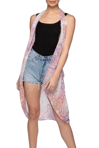 Pool to Party Vest Touch of Grey / One Size / Pink Free Spirit Vest in Touch of Grey Print