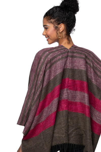 Portland Stripe Blanket Crop Poncho - Subtle Luxury