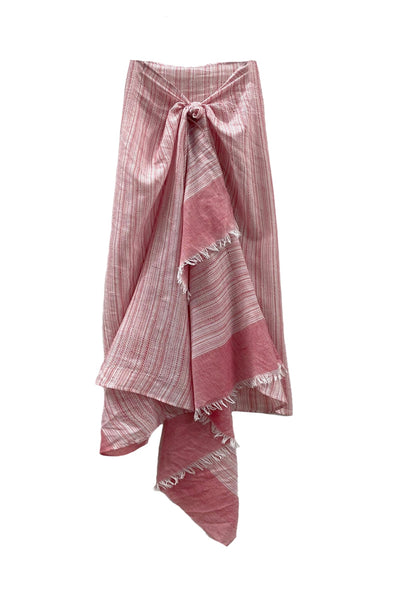 Prep School Stripe Border Textured Scarf Wrap - Subtle Luxury