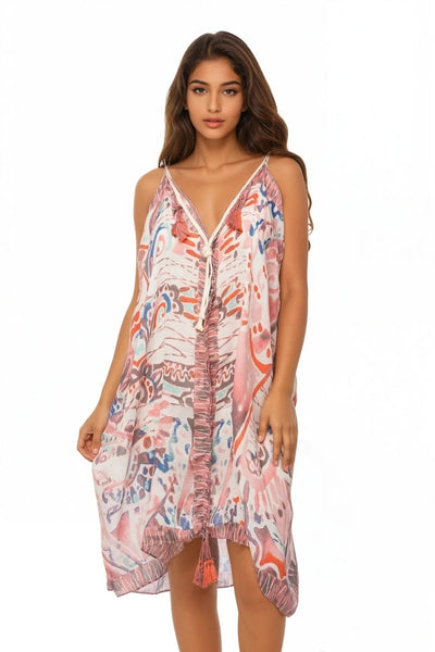 Rita Reversible Sun Dress Coverup in 60's High Print - Subtle Luxury