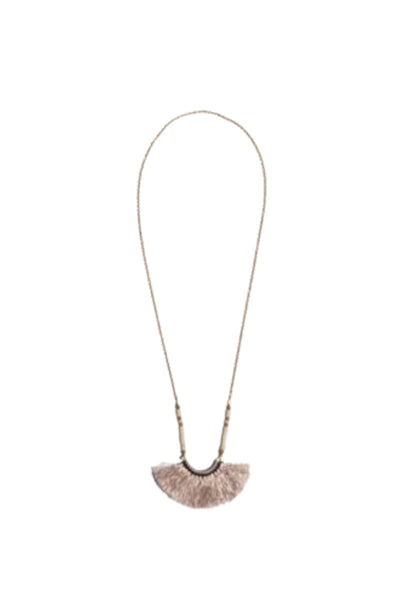 Silk Fringe and Beads Necklace - Subtle Luxury