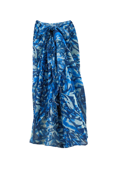 Island Vibes Batik Tropical Blue Print Scarf Wrap Sarong