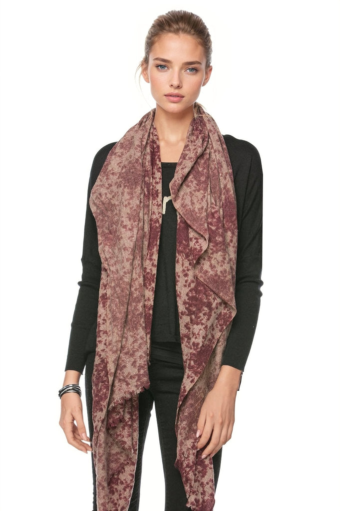 Gemma Printed Scarf in Maroon