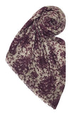 Spun Luxury Luxury Scarf Gemma Print / Maroon Gemma Printed Scarf in Maroon
