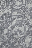 Spun Luxury Luxury Scarf Orchid Scroll / Grey Orchid Scroll Printed Scarf in Grey