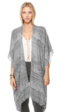 Spun Luxury Poncho L1A World Traveler Grey / One Size Extra Fine Wool Silk Kimono in Muted Prints