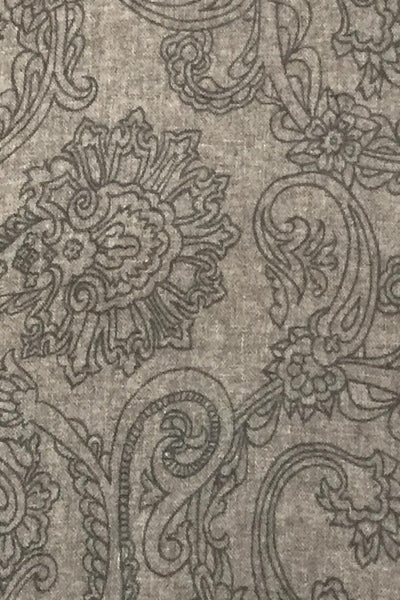 Spun Luxury Poncho L7A Orchid Scroll - Brown / One Size Extra Fine Wool Silk Kimono in Muted Prints