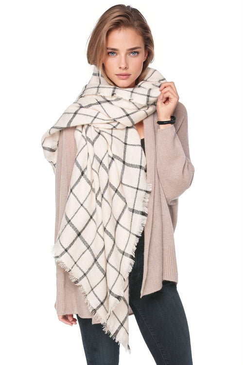 Spun Scarves Blanket Wrap Blush / One Size Window Pane Blanket Wrap