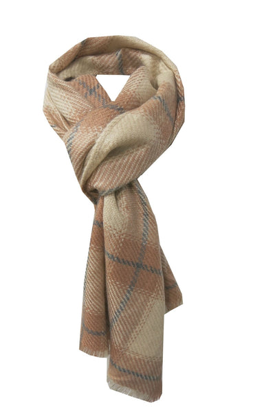 Spun Scarves Blanket Wrap Sand / One Size Oh So Plaid Blanket Scarf Wrap