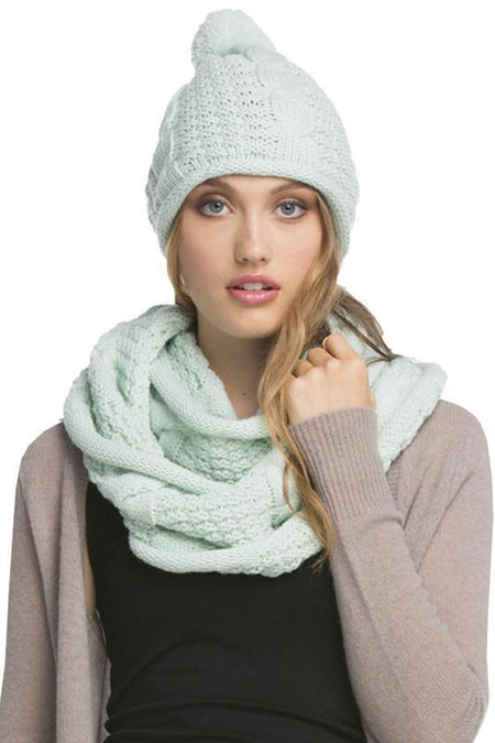 100% Cashmere Luxury Scarf, New York Parkway print in Tide Blue