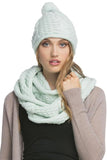 Spun Scarves Knit Scarf Cable Knit Infinity Scarf & Hat Set in Mint Cable Knit Infinity Scarf & Hat Set in Mint by Spun