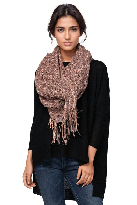 Hand Loomed Colored Stitches Winter Scarf-Wrap