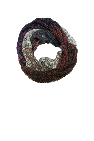 Hand Knit Patchwork Pattern Infinity Scarf _ Multi Color