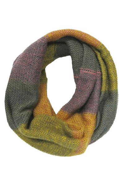 Spun Scarves Knit Scarf Hand Knit Color Block Infinity in Colors Hand Knit Color Block Infinity in Colors by Spun