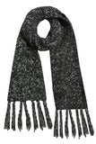 Spun Scarves Knit Scarf Twisted Knit Scarf with Tassels / Black Twisted Chunky Hand Knit Scarf with Tassels