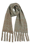 Spun Scarves Knit Scarf Twisted Knit Scarf with Tassels / Peppermint Twisted Chunky Hand Knit Scarf with Tassels