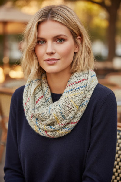spun-scarves-knit-scarves-sl14k6-Hand Knit Zig Zag Pattern Stitch Knit Circle Scarf tan