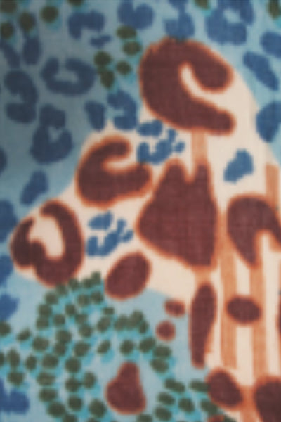 Spun Scarves Luxury Scarf Aqua Animal Print Wool Scarf
