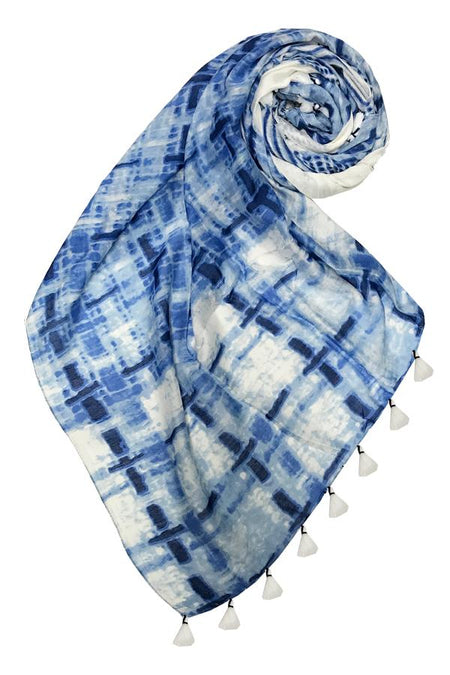 Woven Shine Scarf in Blue