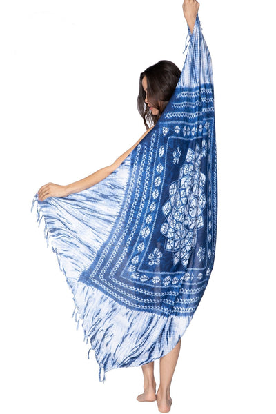 Spun Scarves Luxury Scarf Indigo Diamond Scarf in Indigo Indigo Diamond Scarf in Indigo