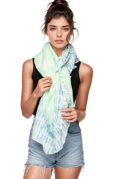 Spun Scarves Luxury Scarf Siren Song Scarf in Sea Siren Song Tie Dye Print - Sarong Scarf Wrap