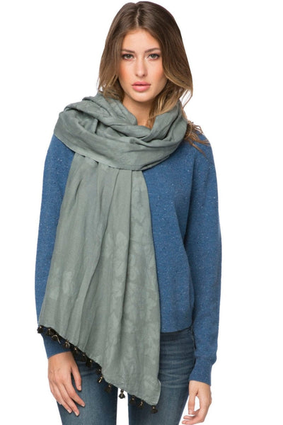 Spun Scarves Luxury Scarf Twilight Scarf / Charcoal Twilight Scarf in Jacquard Fabric Charcoal