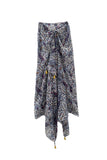 Spun Scarves Sarong Blue Paisley Print / Navy Blue Paisley Print Scarf Wrap Sarong