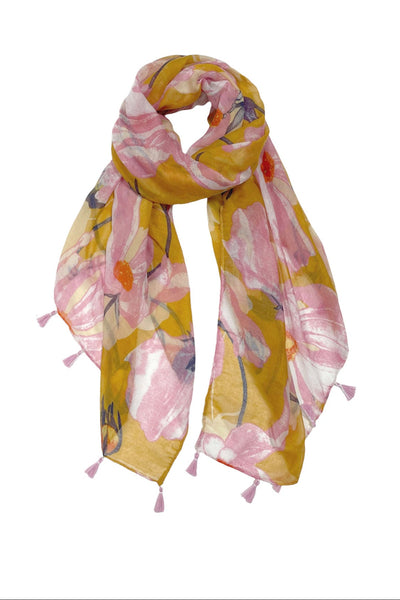 Spun Scarves Sarong Golden Goddess / Pink Golden Goddess Print Scarf Wrap Sarong