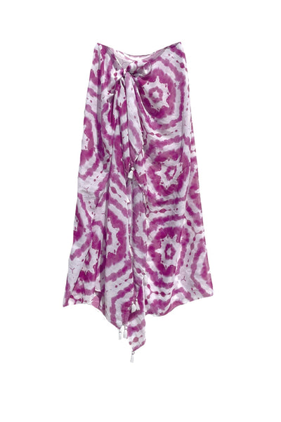 Spun Scarves Sarong Happy Hippie / Purple Happy Hippie Print Scarf Wrap Sarong