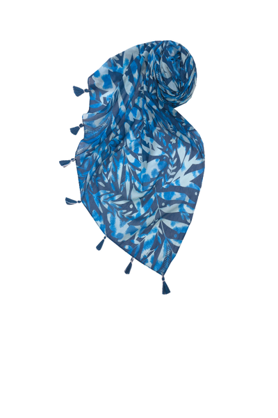 Island Vibes Batik Tropical Blue Print Scarf Wrap Sarong