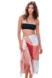 Spun Scarves Sarong Marisa Patches / Red Marisa Patches Sarong Coverup  Wrap