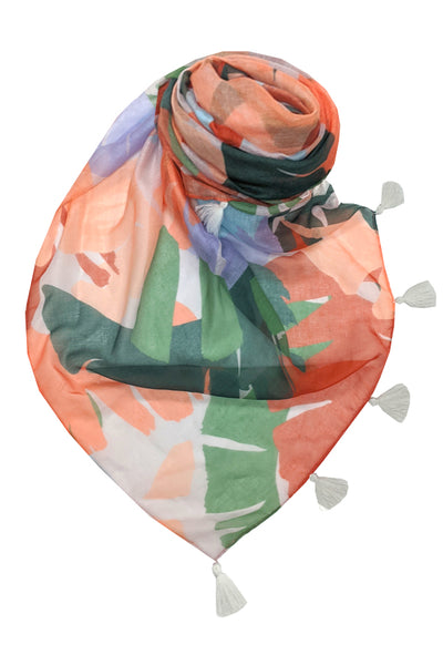 Spun Scarves Sarong Maui Escape / Multi Maui Escape Print Scarf Wrap Sarong