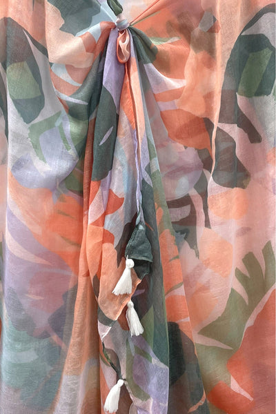 Spun Scarves Sarong Maui Escape / Multi Maui Escape Print Scarf Wrap Sarong