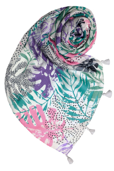 Spun Scarves Sarong Miami Vice Print Multi Wear Scarf Wrap in Miami Vice Print