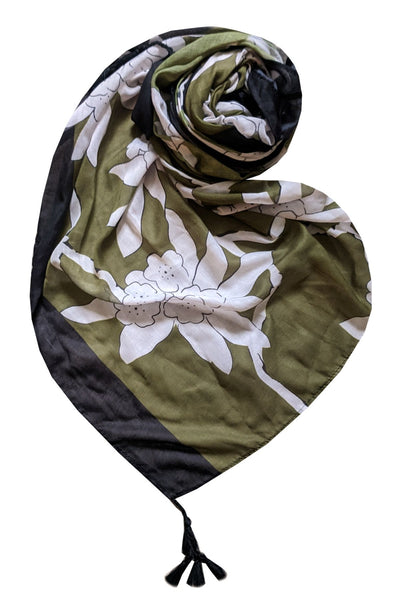 Spun Scarves Sarong On the Vine / Olive On the Vine Print in Sarong Wrap