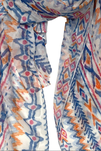 Spun Scarves Sarong Spring Festival / Ocean Spring Festival Boho Print Scarf Wrap Sarong