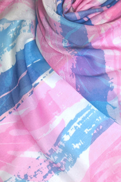 Spun Scarves Sarong Vacation Mode / Blue/Purple Vacation Mode Print Scarf Wrap Sarong
