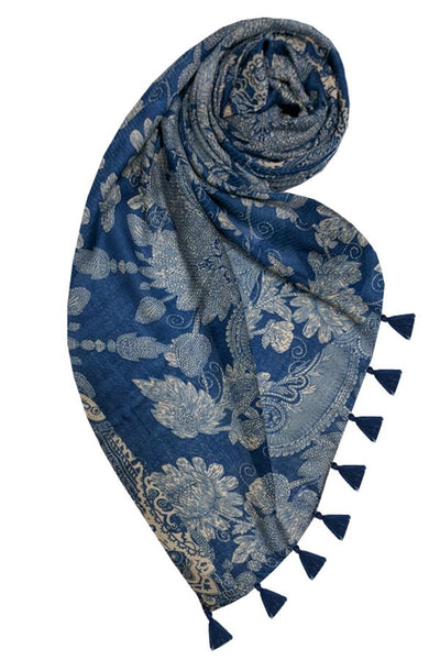 Spun Scarves Scarf Bandana Baby / Blue Bandana Baby Scarf in Blue